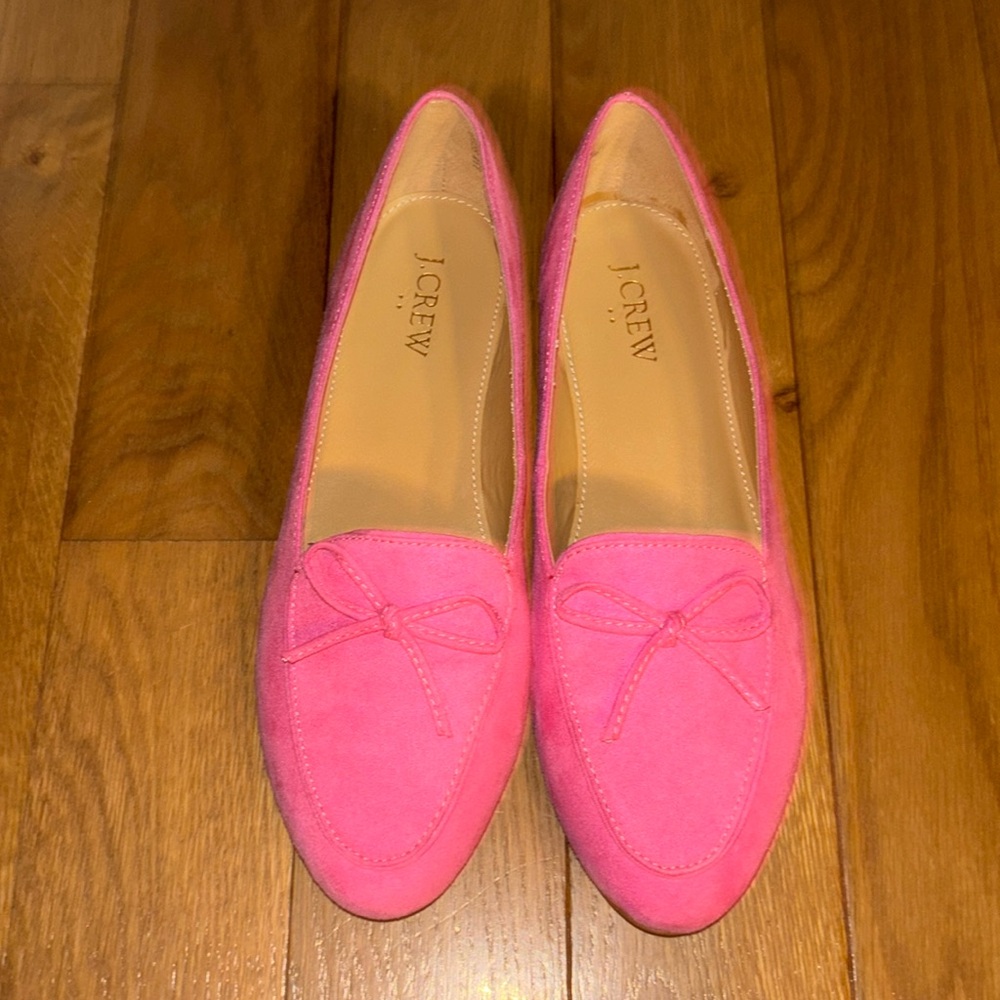J CREW PINK SUEDE FLATS size 7